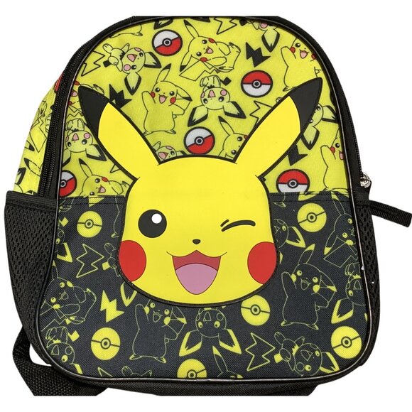 Pokémon Pikachu Kids Backpack With Adjustable Straps & Mesh Pockets - Picture 3 of 6